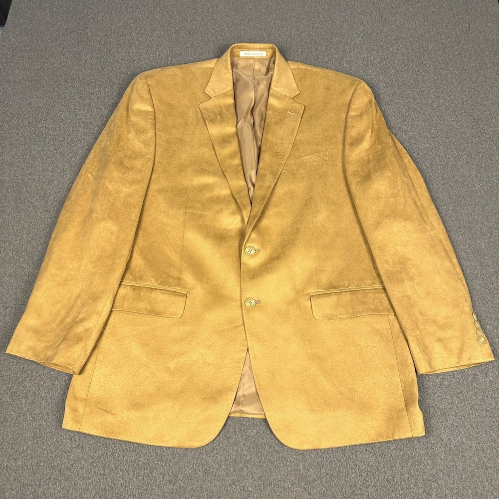 Lauren Ralph Lauren Mens 42R Tan Faux Suede Blazer Sport Coat 2 Button Jacket